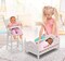 Badger Basket English Country Doll High Chair and Bed Set with Chevron Bedding and Free Personalization Kit - White/Pink